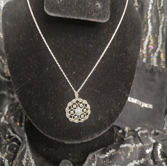 Judith Jack Necklace Sterling Silver Marcasite Pendant - Picture 2 of 15